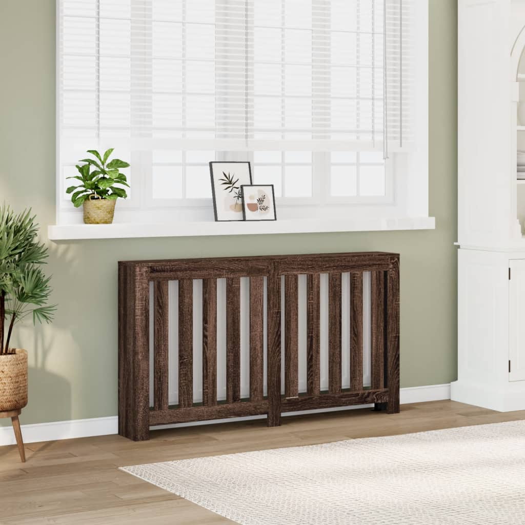 Vidaxl radiatorombouw 149x20x82 cm bewerkt hout bruin eikenkleurig