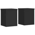 Vidaxl plantenstandaards 2 st 15x15x20 cm bewerkt hout zwart