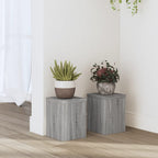 Vidaxl plantenstandaards 2 st 15x15x20 cm bewerkt hout grijs sonoma