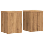 Vidaxl plantenstandaards 2 st 15x15x20 cm hout artisanaal eiken