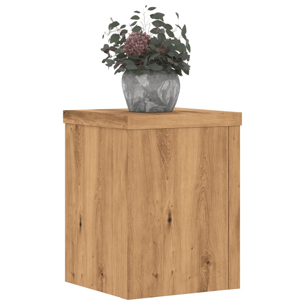 Vidaxl plantenstandaards 2 st 15x15x20 cm hout artisanaal eiken