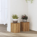 Vidaxl plantenstandaards 2 st 15x15x20 cm hout artisanaal eiken