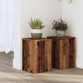 Vidaxl plantenstandaards 2 st 20x20x30 cm bewerkt hout oud houtkleurig