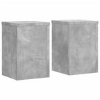 Vidaxl plantenstandaards 2 st 25x25x35 cm bewerkt hout betongrijs