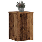 Vidaxl plantenstandaards 2 st 25x25x35 cm bewerkt hout oud houtkleurig