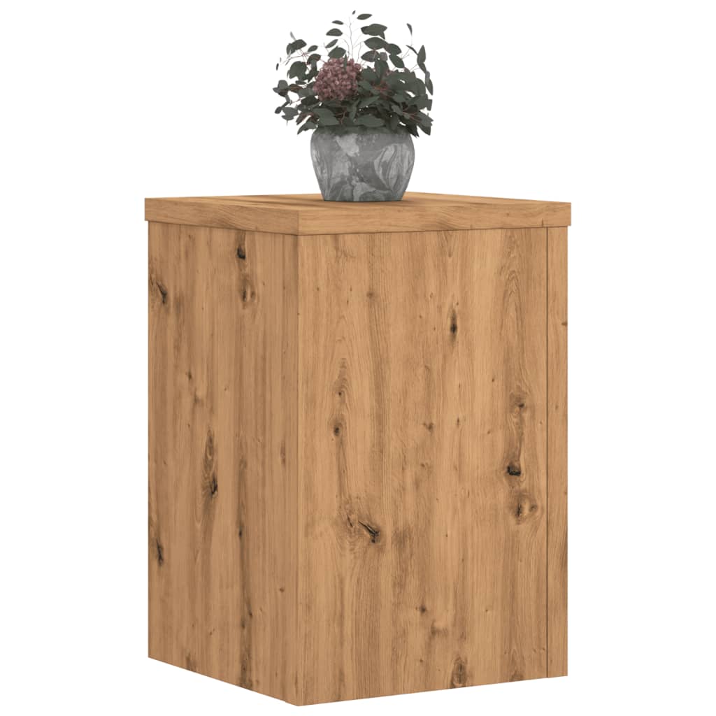 Vidaxl plantenstandaards 2 st 25x25x35 cm hout artisanaal eiken