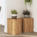 Vidaxl plantenstandaards 2 st 25x25x35 cm hout artisanaal eiken