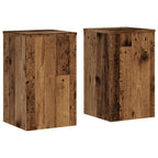 Vidaxl plantenstandaards 2 st 30x30x50 cm bewerkt hout oud houtkleurig
