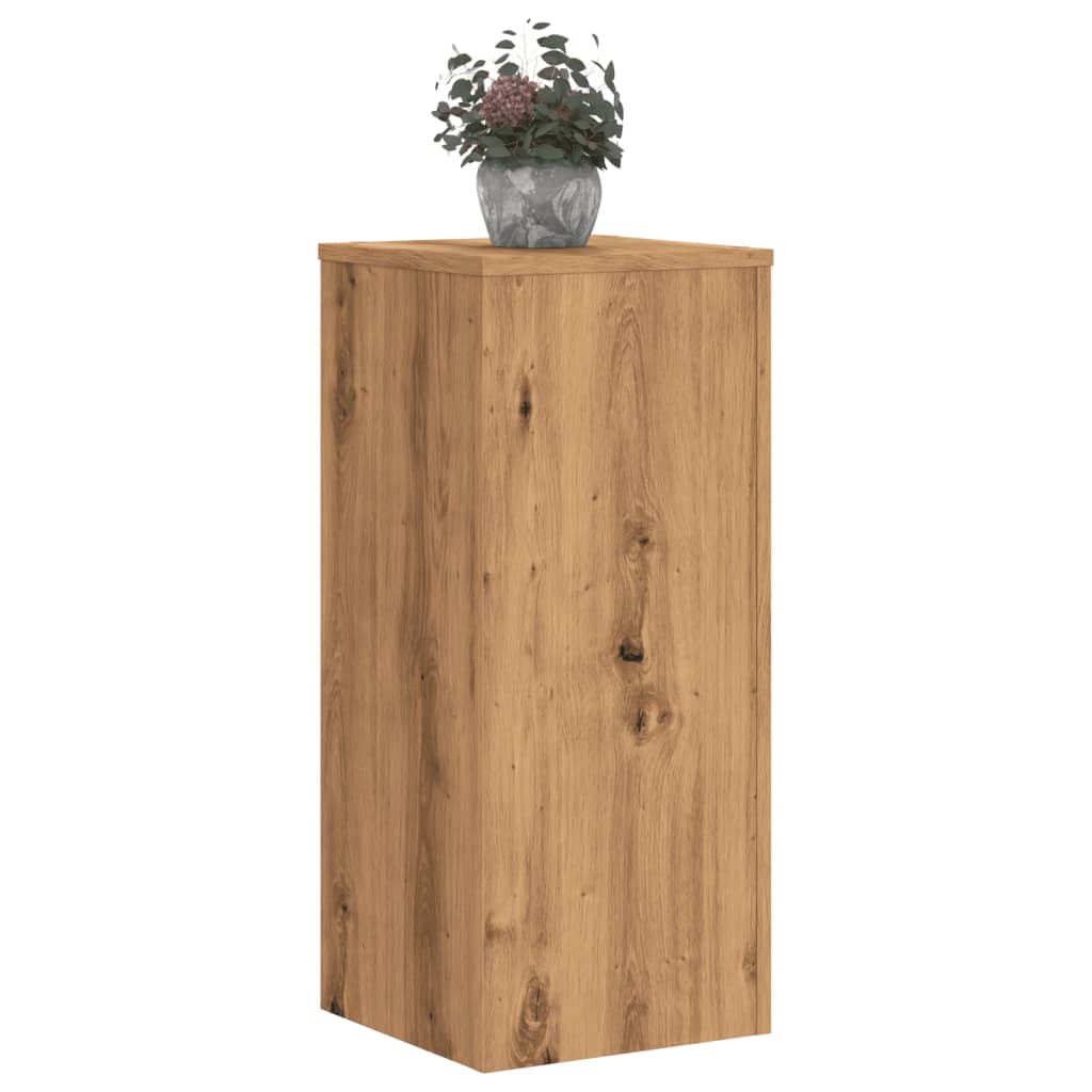 Vidaxl plantenstandaards 2 st 30x30x70 cm hout artisanaal eiken