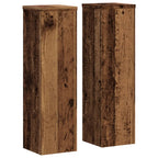Vidaxl plantenstandaards 2 st 17x17x60 cm bewerkt hout oud houtkleurig