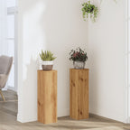 Vidaxl plantenstandaards 2 st 17x17x60 cm hout artisanaal eikenkleurig