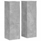 Vidaxl plantenstandaards 2 st 25x25x80 cm bewerkt hout betongrijs