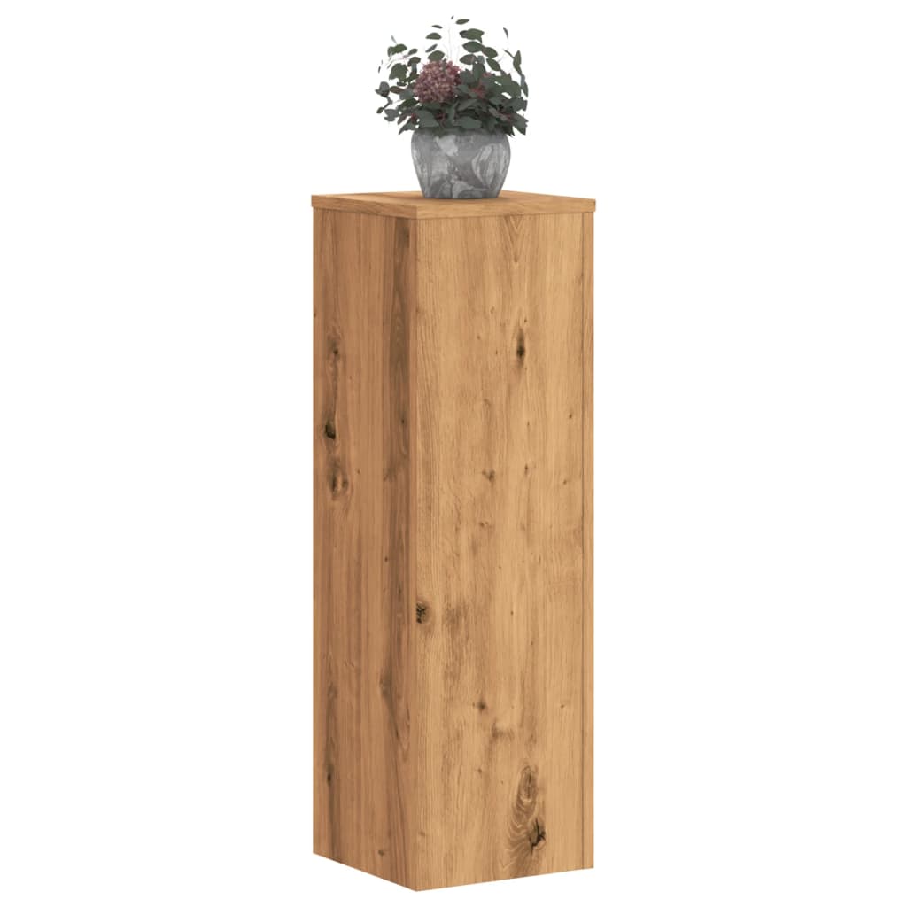 Vidaxl plantenstandaards 2 st 25x25x80 cm hout artisanaal eikenkleurig
