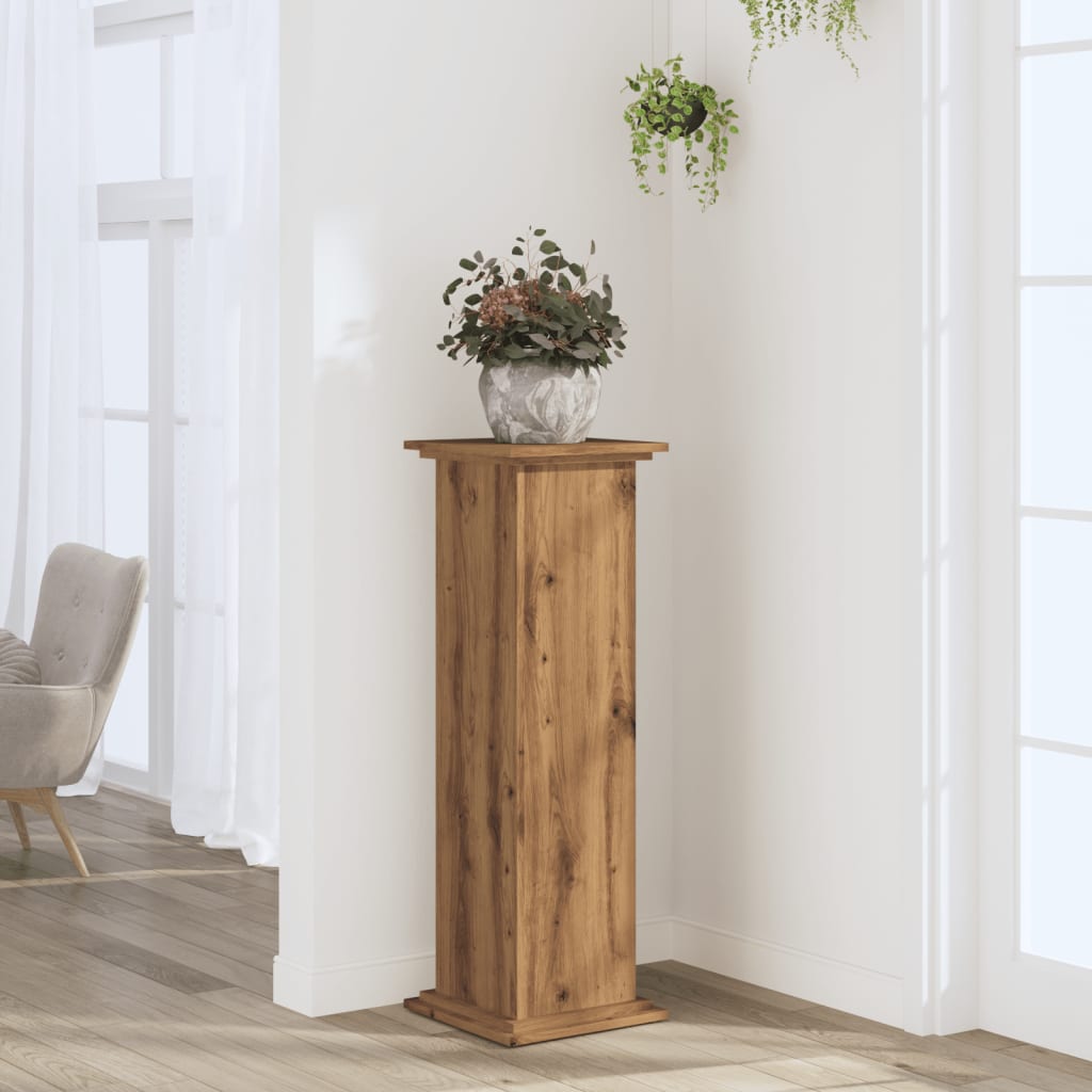 Vidaxl plantenstandaard 33x33x100 cm bewerkt hout artisanaal eiken