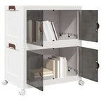 Vidaxl opbergbox stapelbaar met wielen 2-laags 75 l 64x40x76 cm