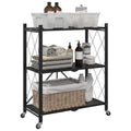 Vidaxl opbergplank op wielen zwart 71x34x88 cm staal