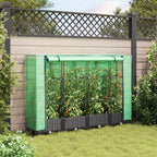 Vidaxl verhoogde plantenbak met kashoes rotanlook 160x40x123 cm