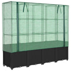 Vidaxl verhoogde plantenbak met kashoes rotanlook 160x40x153 cm