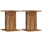 Vidaxl plantenstandaards 2 st 30x30x40 cm bewerkt hout oud houtkleurig