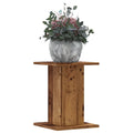 Vidaxl plantenstandaards 2 st 30x30x40 cm bewerkt hout oud houtkleurig