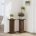 VidaXL Plantenstandaards 2 st 30x30x60 cm bewerkt hout bruin eiken