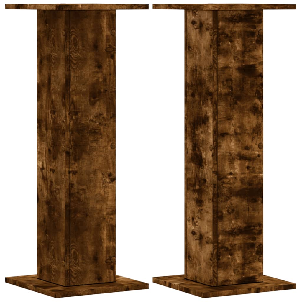 Vidaxl plantenstandaards 2 st 30x30x80 cm bewerkt hout gerookt eiken