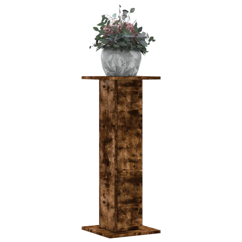 Vidaxl plantenstandaards 2 st 30x30x80 cm bewerkt hout gerookt eiken