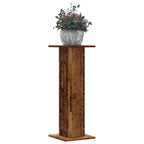 Vidaxl plantenstandaards 2 st 30x30x80 cm bewerkt hout oud houtkleurig