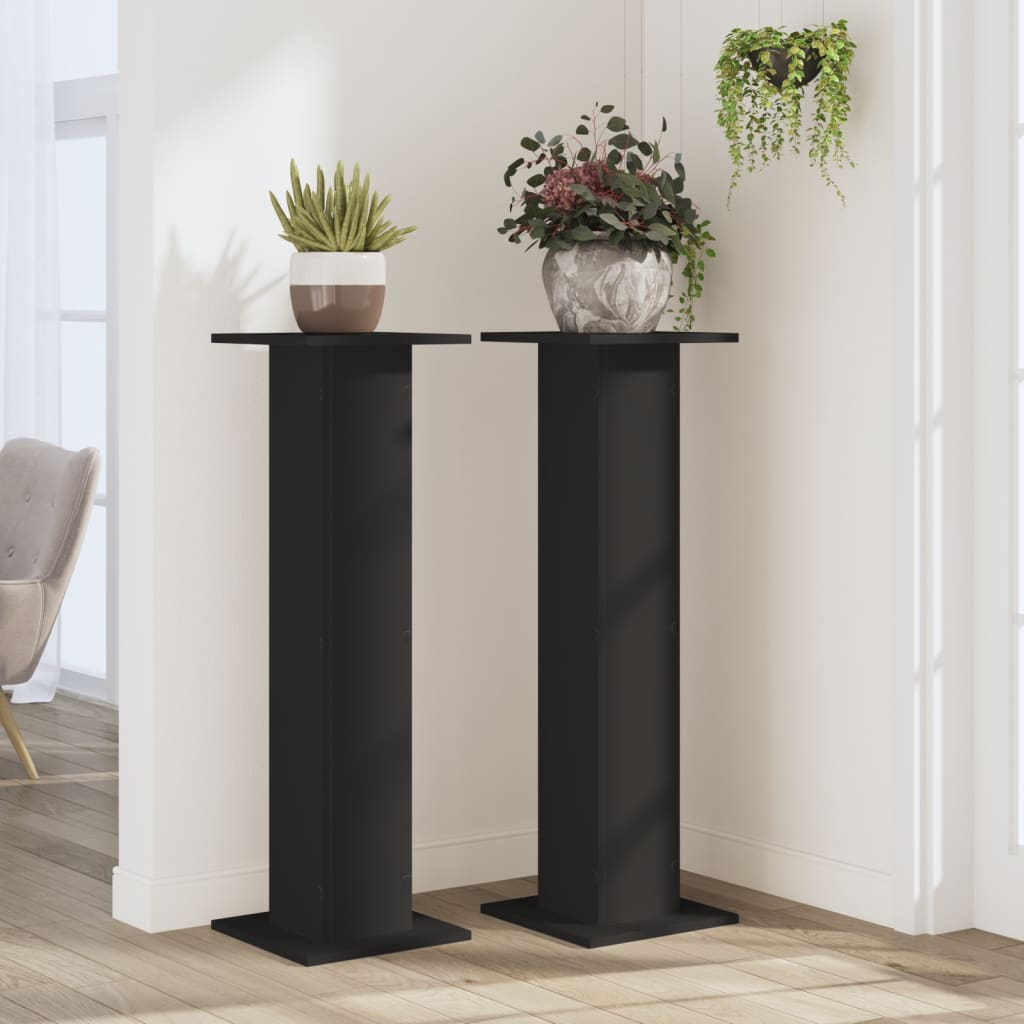 Vidaxl plantenstandaards 2 st 30x30x95 cm bewerkt hout zwart