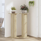 Vidaxl plantenstandaards 2 st 30x30x95 cm bewerkt hout sonoma eiken