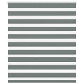 Vidaxl zebra rolgordijn 130x100 cm stofbreedte 125,9 cm donkergrijs
