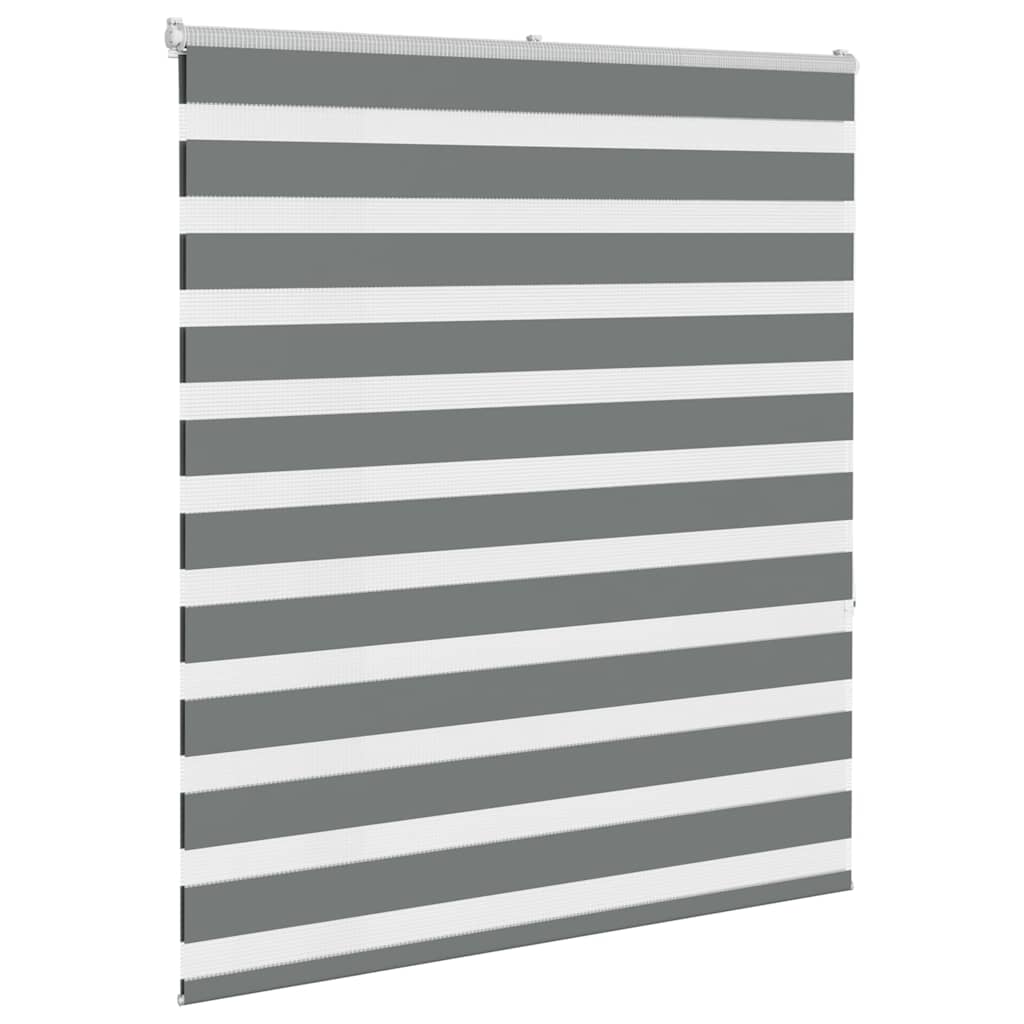 Vidaxl zebra rolgordijn 125x150 cm stofbreedte 120,9 cm donkergrijs