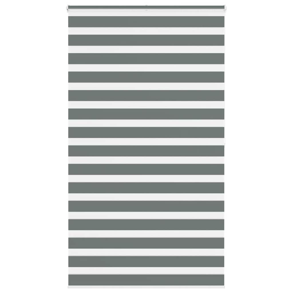 Vidaxl zebra rolgordijn 125x200 cm stofbreedte 120,9 cm donkergrijs