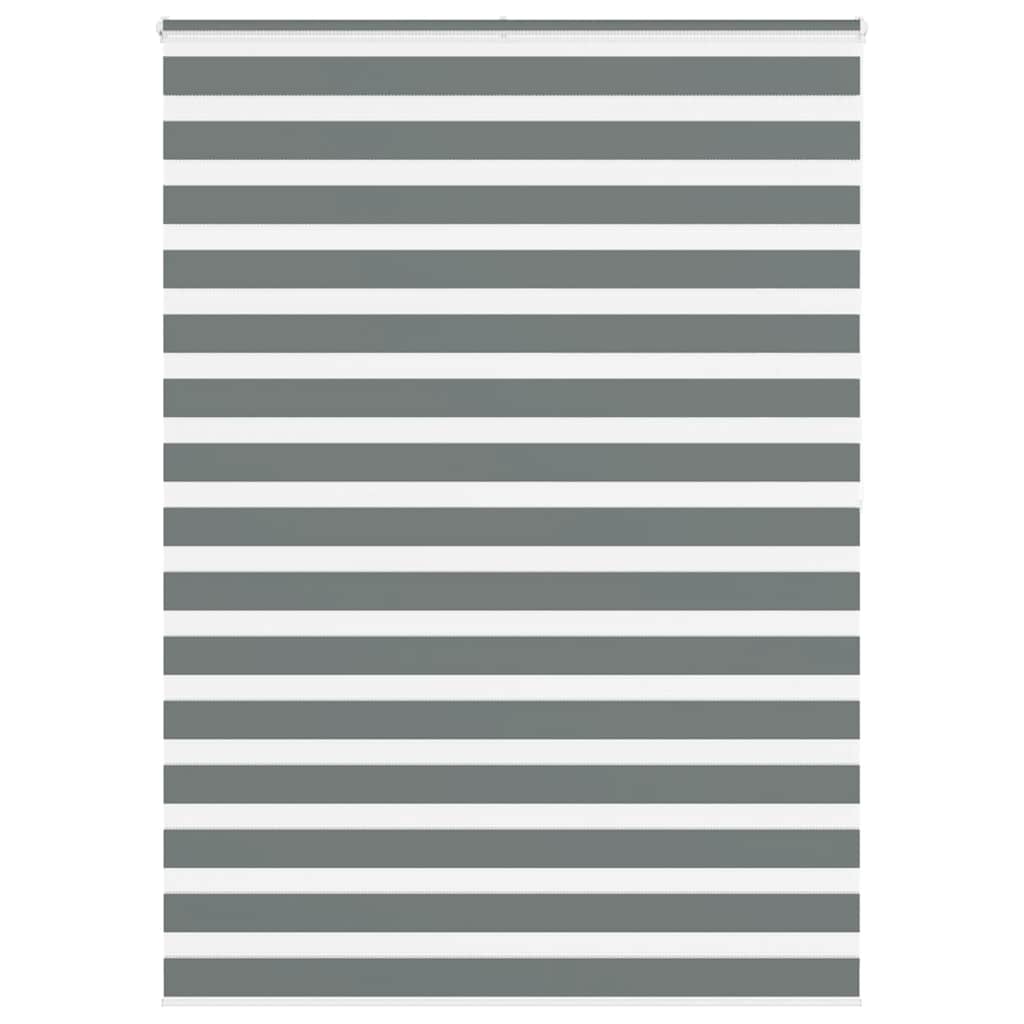 Vidaxl zebra rolgordijn 155x200 cm stofbreedte 150,9 cm donkergrijs