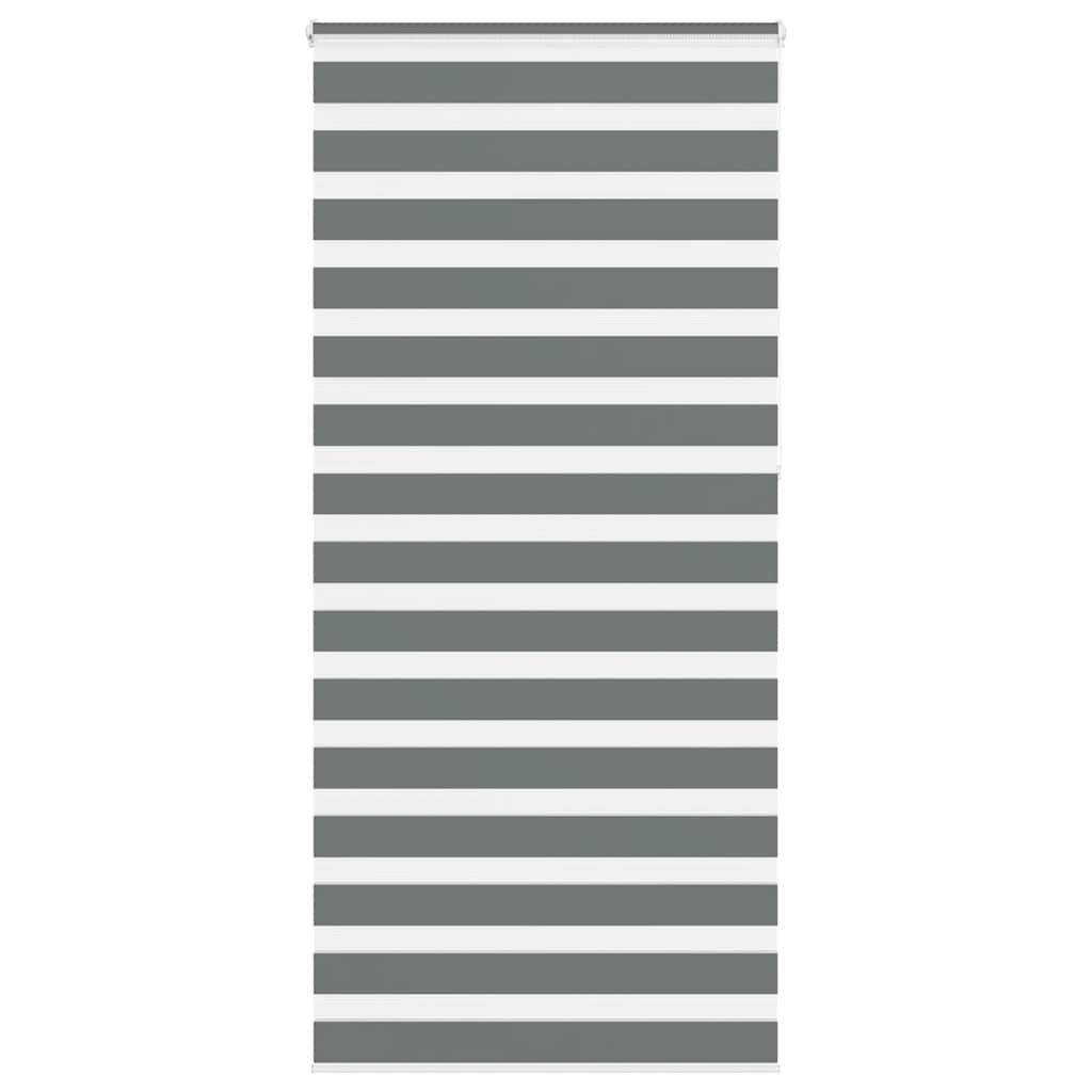 Vidaxl zebra rolgordijn 100x230 cm stofbreedte 95,9 cm donkergrijs