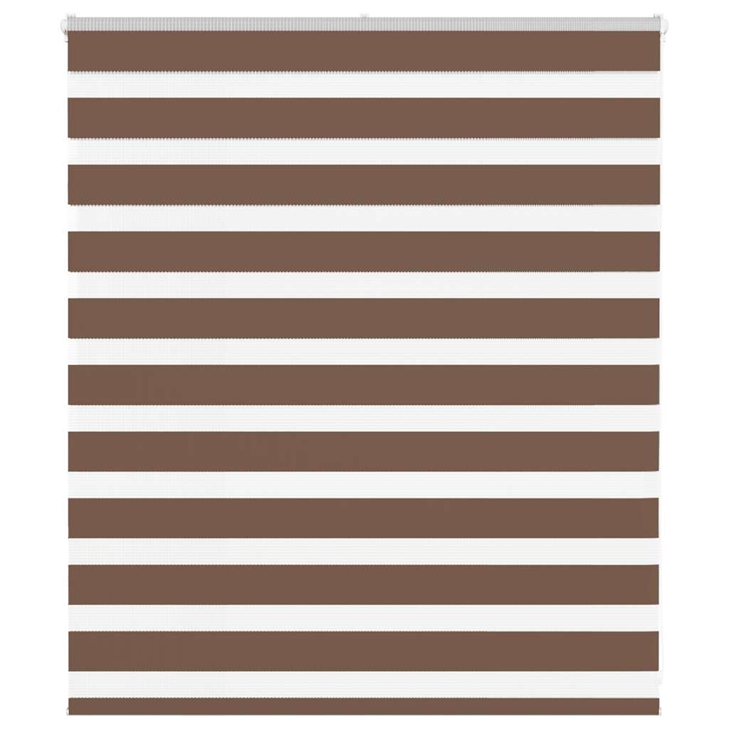 Vidaxl zebra rolgordijn 130x100 cm stofbreedte 125,9cm polyester bruin