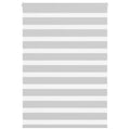 Vidaxl zebra rolgordijn 100x150 cm stofbreedte 95,9 cm lichtgrijs