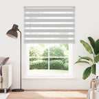 Vidaxl zebra rolgordijn 165x200 cm stofbreedte 160,9 cm lichtgrijs