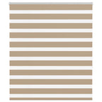 Vidaxl zebra blind 130x150 cm stofbreedte 125,9 cm polyester zandbruin