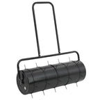 Vidaxl gazonroller trekbaar met beluchtingsklemmen 63 l ijzer en staal zwart