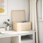 Vidaxl houten kist met deksel handvatten 40x30x23cm massief grenenhout