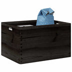 Vidaxl houten kist met handvatten 40x30x23 cm massief grenenhout zwart