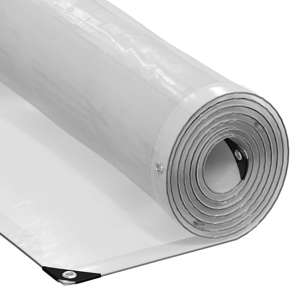 Vidaxl doorzichtig zeildoek met zeilringen 1x10 m polyethyleen