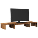 VidaXL Monitorstandaard verstelbaar 80x24x10,5 cm hout oud houtkleurig