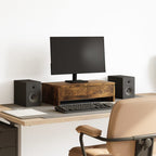 Vidaxl monitorstandaard met lades 50x27x15 cm hout gerookt eikenkleur