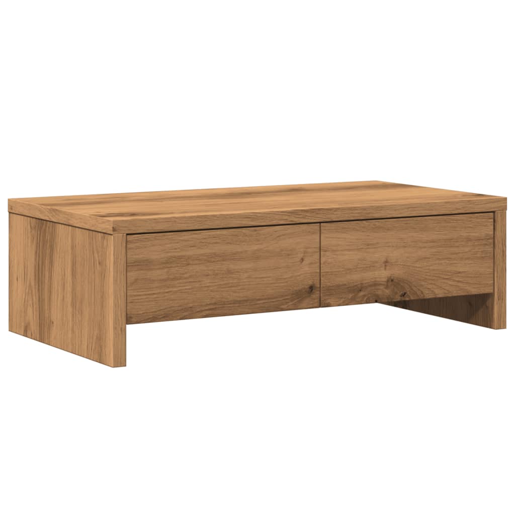 Vidaxl monitorstandaard met lades 50x27x15 cm hout artisanaal eiken