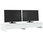 Vidaxl monitorstandaard met lades wit 100x27x15 cm bewerkt hout