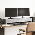 Vidaxl monitorstandaard met lades 100x27x15 cm bewerkt hout betongrijs