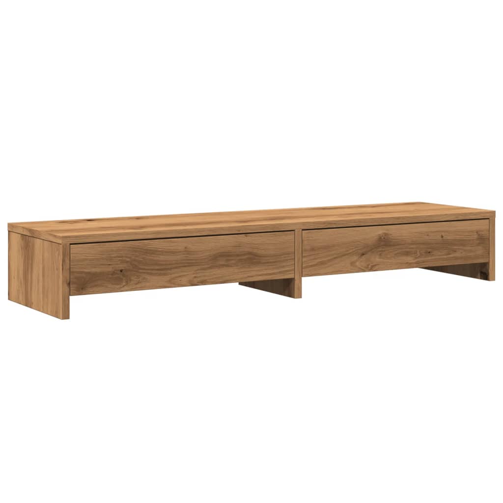 Vidaxl monitorstandaard met lades 100x27x15 cm hout artisanaal eiken