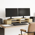 Vidaxl monitorstandaard opbergruimte 100x27x15 cm hout sonoma eiken